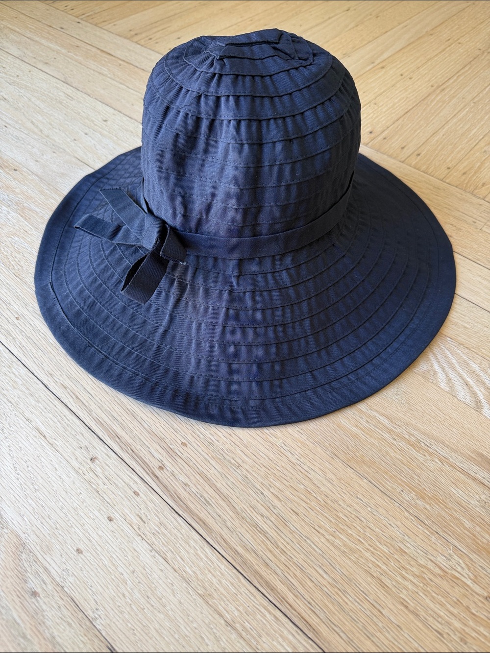 San Diego Hat Company Black Wide-Brim Sun Hat with Bow